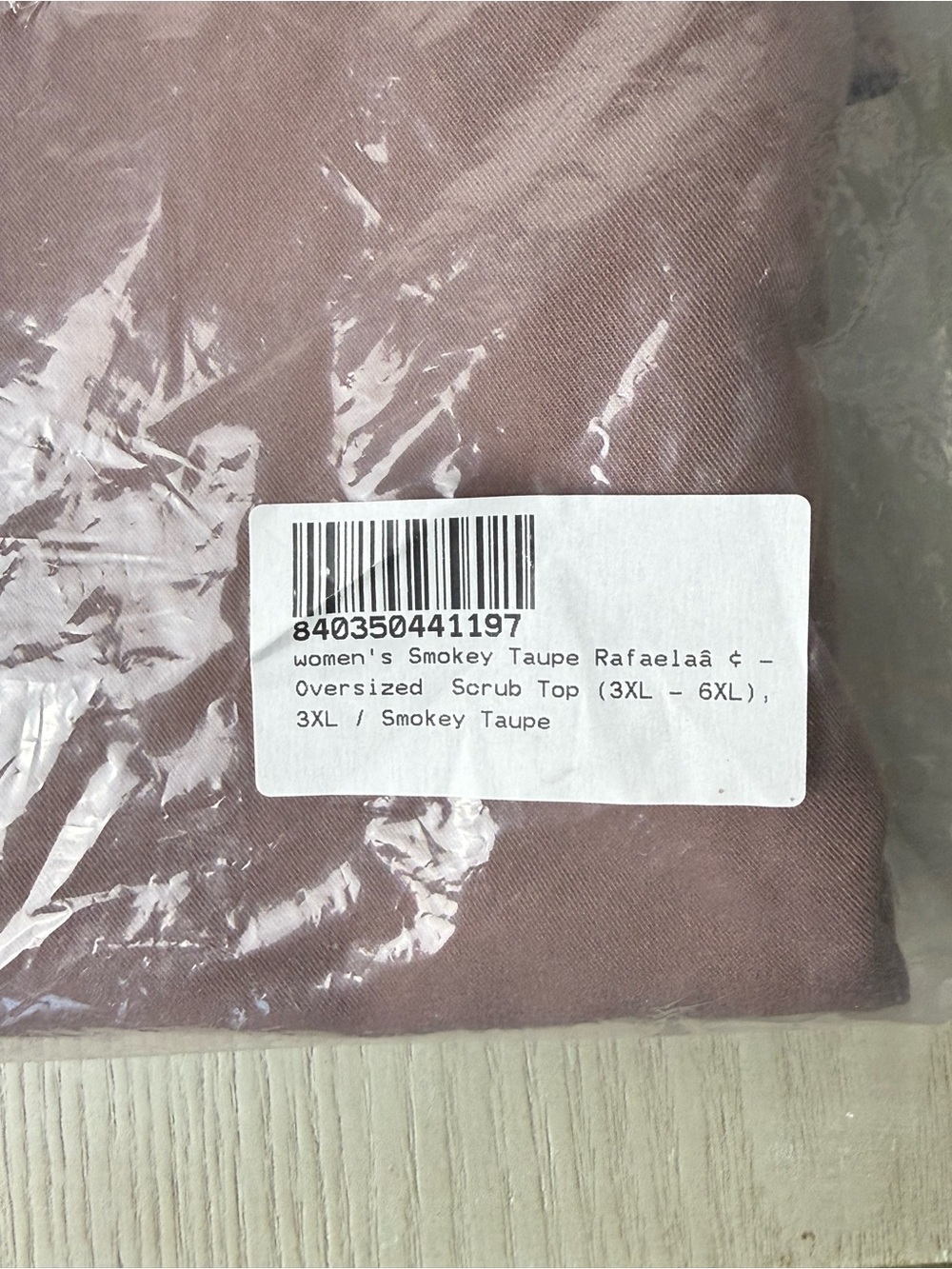 NWT-FIGS Rafaela smokey taupe scrubs top sz 3X - Picture 6 of 8